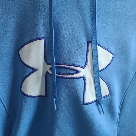 Blue Under Armour Drawstring Coldgear Hoodie Women's SZ S - Picture 3 of 12